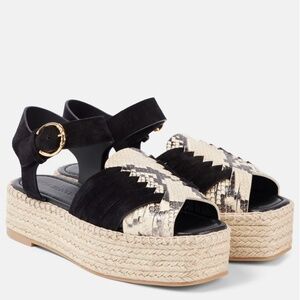 Ulla Johnson Women's Black Elsa Leather Espadrilles BRAND NEW